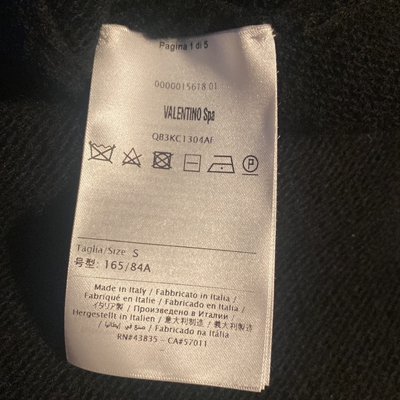 Valentino Wool-Silk Sweater w/ Embroidered Butterfly Neck - Picture 6 of 7